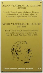 O. V. de L. Milosz - Hôtel de l'Aigle Noir à Fontainebleau
