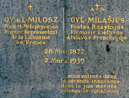 O. V. de L. Milosz - Cimetière de Fontainebleau