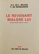 Cahiers de l'association Les Amis de Milosz - Numéro 23-24 - Sommaire détaillé